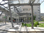Canopy between two buildings of a private clinic